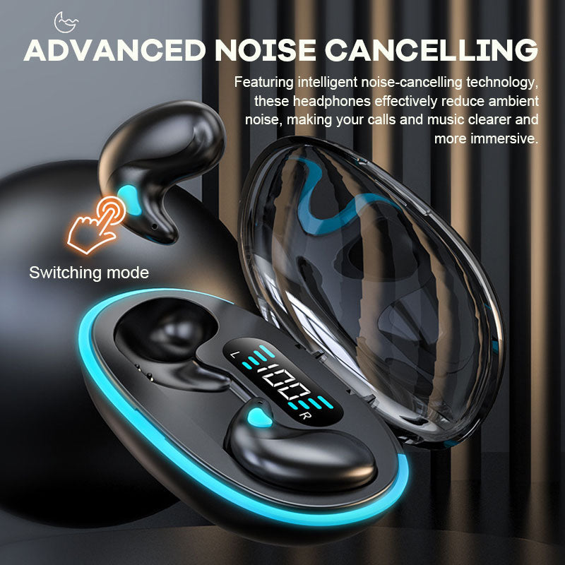 Digital Display Mini Noise Cancelling Bluetooth Headphones